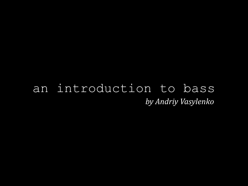 an introduction to bass by andriy vasylenko free book